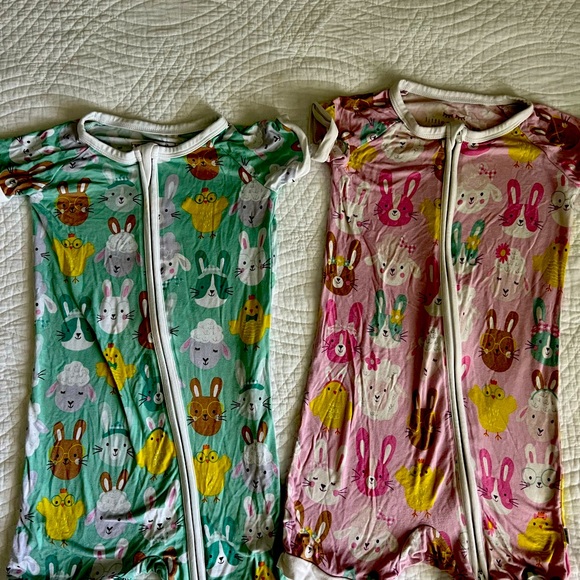 Little sleepies, 18-24 months, zipper shorts romper, limited edition bunnies - Picture 1 of 5